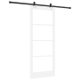 Puerta Deslizante con Hardware Blanco 86x211 cm Madera Maciza de Pino, Puerta Interior con Vidrio 'ORKDAL'Blanco 86x211x4 cm ...