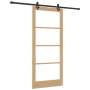 Puerta Deslizante con Herrajes 93x211 cm de Madera de Pino, Puerta Interior con Vidrio 'ORKDAL'93x211x4 cm de Madera de Pino ...