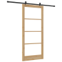 Puerta Deslizante con Herrajes 93x211 cm de Madera de Pino, Puerta Interior con Vidrio 'ORKDAL'93x211x4 cm de Madera de Pino ...