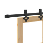 Puerta Deslizante con Herrajes 93x211 cm de Madera de Pino, Puerta Interior con Vidrio 'ORKDAL'93x211x4 cm de Madera de Pino ...