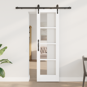 Puerta Deslizante con Juego de Hardware 'ORKDAL'Blanca 61x198.5 cm, Puerta Interior con Vidrio 'ORKDAL'Blanca 61x198.5x4 cm d...