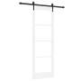 Puerta Corredera con Juego de Hardware 'ORKDAL'Blanca 73.5x211 cm, Puerta de Interior con Cristal 'ORKDAL'Blanca 73.5x211x4 c...