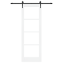 Puerta Corredera con Juego de Hardware 'ORKDAL'Blanca 73.5x211 cm, Puerta de Interior con Cristal 'ORKDAL'Blanca 73.5x211x4 c...