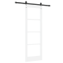 Puerta Corredera con Juego de Hardware 'ORKDAL'Blanca 73.5x211 cm, Puerta de Interior con Cristal 'ORKDAL'Blanca 73.5x211x4 c...