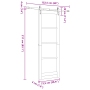 Puerta Corredera con Juego de Hardware 'ORKDAL'Blanca 73.5x211 cm, Puerta de Interior con Cristal 'ORKDAL'Blanca 73.5x211x4 c...