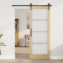 Puerta Corredera con Kit de Hardware 'ORKDAL'78x202 cm, Puerta Interior con Cristal 'ORKDAL'78x202x4 cm Madera Sólida de Pino...