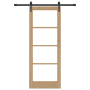 Puerta Corredera con Kit de Hardware 'ORKDAL'78x202 cm, Puerta Interior con Cristal 'ORKDAL'78x202x4 cm Madera Sólida de Pino...