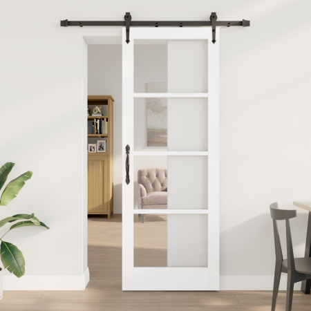 Puerta deslizante  con herrajes 'ORKDAL'Blanca 78x211 cm, Puerta interior  con vidrio 'ORKDAL'Blanca 78x211x4 cm | Foro24.es | Tu tienda online para hogar, jardín y más Foro24.es