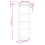Puerta deslizante  con herrajes 'ORKDAL'Blanca 78x211 cm, Puerta interior  con vidrio 'ORKDAL'Blanca 78x211x4 cm | Foro24.es | Tu tienda online para hogar, jardín y más Foro24.es