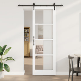 Puerta Corrediza con Juego de Herrajes "ORKDAL" Blanca 78x232 cm de , Puertas para el hogar - Ref: Foro24-3332444, Precio: 22...