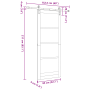 Puerta Corredera con Juego de Herrajes "ORKDAL" Blanca 83x211 cm, Puerta Interior con Cristal "ORKDAL" Blanca 83x211x4 cm by ...
