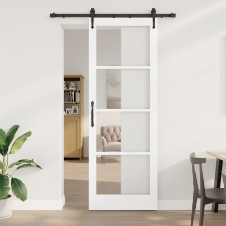 Puerta deslizante con juego de accesorios 'ORKDAL'blanca 83x232 cm, Puerta interior con vidrio 'ORKDAL'blanca 83x232x4 cm by ...