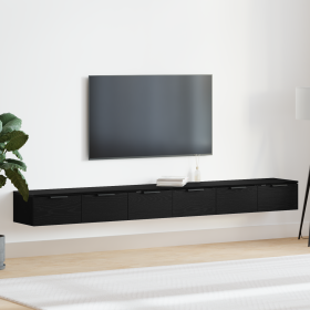 Gabinetes de Pared 2 pcs Roble Negro 102x30x20 cm