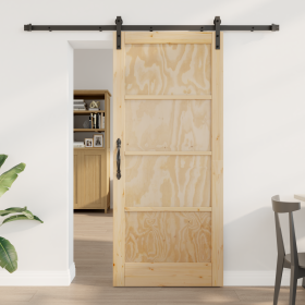 Puerta corrediza con herrajes 86x198.5 cm Madera