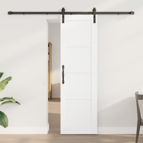 Puerta Deslizante con Juego de Herrajes Blanca 61x198,5 cm de Madera Sólida de Pino by , Doors for the home - Ref: Foro24-333...