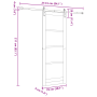 Puerta corredera con herrajes 78x211 cm de madera sólida de pino, Puerta interior 'ORKDAL'78x211x4 cm de madera sólida de pin...