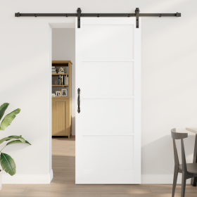 Puerta corrediza con herrajes blanca 83x211 cm de