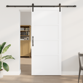 Puerta Corrediza con Juego de Herrajes Blanca