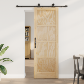 Puerta Deslizante con Juego de Herrajes 'ORKDAL'de Madera Maciza de Pino de , Puertas para el hogar - Ref: Foro24-3333440, Pr...