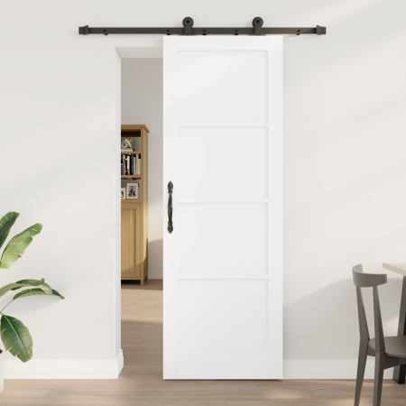 Puerta Deslizante con Hardware 'ORKDAL'Madera Sólida Blanca, Puerta Interior 'ORKDAL'Blanca 73.5x211x4 cm Madera Sólida by , ...