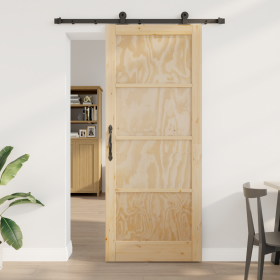 Puerta Corredera con Set de Hardware 'ORKDAL'Madera Maciza de Pino, Puerta Interior 'ORKDAL'86x211x4 cm Madera Maciza de Pino...
