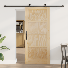 Puerta Corredera con Hardware "ORKDAL" de Madera Maciza de Pino von , Türen für zu Hause - Ref: Foro24-3333482, Preis: 183,51...