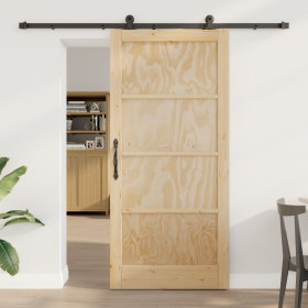 Puerta Deslizante con Juego de Hardware 'ORKDAL'Madera Maciza de Pino by , Doors for the home - Ref: Foro24-3333486, Price: 1...