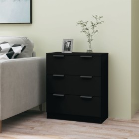 Aparador de madera contrachapada negro 60x30x70 cm de vidaXL, Aparadores - Ref: Foro24-811071, Precio: 75,01 €, Descuento: %