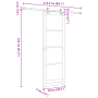 Puerta Deslizante con Hardware 'ORKDAL'de Madera Sólida de Pino, Puerta Interior 'ORKDAL'78x232x4 cm de Madera Sólida de Pino...