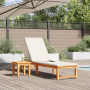 Tumbona con Mesa y Cojín de Madera Sólida de Acacia | Foro24.es | Tu tienda online para hogar, jardín y más Foro24.es