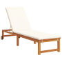Tumbona con Mesa y Cojín de Madera Sólida de Acacia | Foro24.es | Tu tienda online para hogar, jardín y más Foro24.es