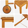 Tumbona con Mesa y Cojín de Madera Sólida de Acacia | Foro24.es | Tu tienda online para hogar, jardín y más Foro24.es