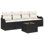 Juego de Sofá de Jardín de 5 Piezas con Cojines Ratán Poliéster Negro by , Outdoor sofas - Ref: Foro24-3345567, Price: 314,04...