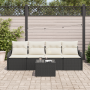 Juego de Sofá de Jardín de 5 Piezas con Cojines Ratán Poliéster Negro by , Outdoor sofas - Ref: Foro24-3345567, Price: 314,04...