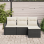 Conjunto de Sofá de Jardín de 4 Piezas con Cojines de Rattan Polímero Negro von , Outdoor-Sofas - Ref: Foro24-3345647, Preis:...