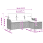 Conjunto de Sofá de Jardín de 4 Piezas con Cojines de Rattan Polímero Negro von , Outdoor-Sofas - Ref: Foro24-3345647, Preis:...