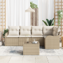 Juego de sofá de jardín de 6 piezas con cojines marrón de ratán sintético von , Outdoor-Sofas - Ref: Foro24-3345711, Preis: 4...