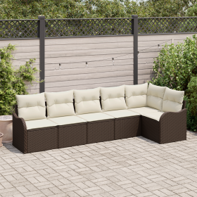 Set de Sofá de Jardín de 6 Piezas con Cojines