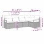 Conjunto de sofá de jardín 5 pcs Marrón Poliratán