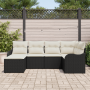 Juego de sofá de jardín de 6 piezas con cojines de ratán sintético negro by , Outdoor sofas - Ref: Foro24-3345767, Price: 372...