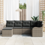 Conjunto de Sofá de Jardín de 6 Piezas con Cojines Grises Ratán Sintético by , Outdoor sofas - Ref: Foro24-3345769, Price: 38...