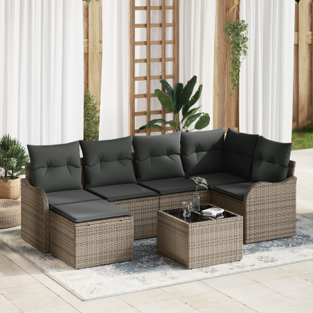 Juego de Sofá de Jardín de 6 Piezas con Cojines Ratán Plástico Negro by , Outdoor sofas - Ref: Foro24-3345779, Price: 429,08 ...