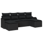 Juego de Sofá de Jardín de 6 Piezas con Cojines Negro Ratán Poliester by , Outdoor sofas - Ref: Foro24-3345813, Price: 354,51...
