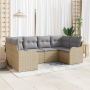 Conjunto de Sofá de Jardín de 6 Piezas con Cojines Beige Ratán Polipropileno | Foro24.es | Tu tienda online para hogar, jardín y más Foro24.es