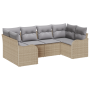 Conjunto de Sofá de Jardín de 6 Piezas con Cojines Beige Ratán Polipropileno | Foro24.es | Tu tienda online para hogar, jardín y más Foro24.es
