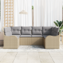 Conjunto de Sofá de Jardín de 6 Piezas con Cojines Beige Ratán Polipropileno | Foro24.es | Tu tienda online para hogar, jardín y más Foro24.es