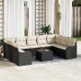 Juego de Sofá de Jardín de 9 Piezas con Cojines Ratán Poliéster Marrón by , Outdoor sofas - Ref: Foro24-3345867, Price: 561,8...