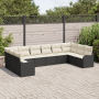 Juego de Sofá de Jardín de 10 Piezas con Cojines Ratán Poliéster Negro by , Outdoor sofas - Ref: Foro24-3345877, Price: 581,1...
