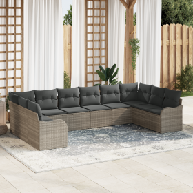 Conjunto de Sofá de Jardín de 10 Piezas con