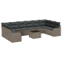 Conjunto de Sofás de Jardín de 10 Piezas con Cojines de Ratán Poli Negro von , Outdoor-Sofas - Ref: Foro24-3345889, Preis: 65...